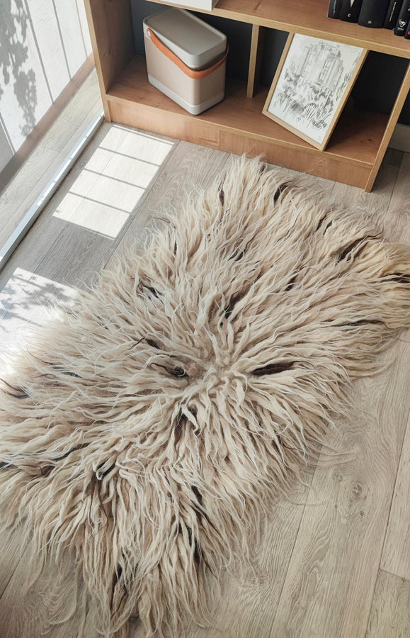 Vovnya rug (ivory, beige, brown piles)