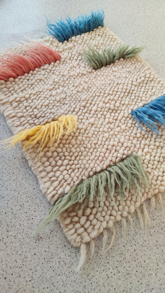 Textured White Wool Zhvanchyk Gulki Kids Rug in a cozy nursery