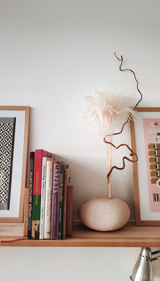 Wooden Bookends with geometric pattern