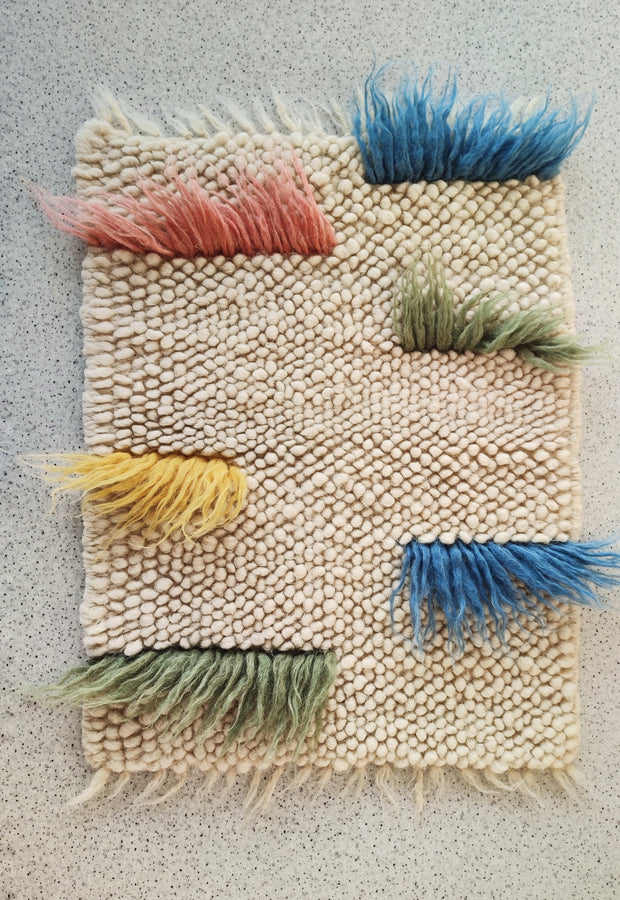 Textured White Wool Zhvanchyk Gulki Kids Rug in a cozy nursery